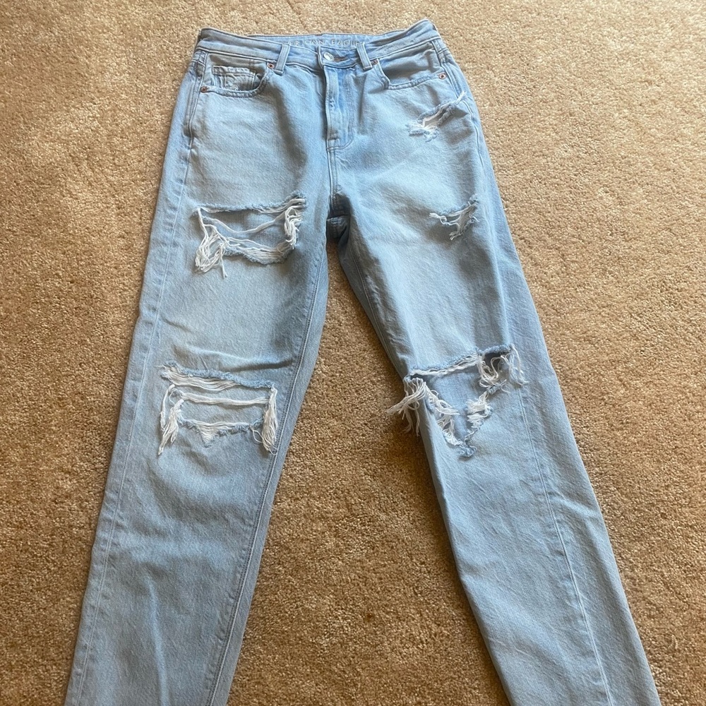 American Eagle ripped mom jeans